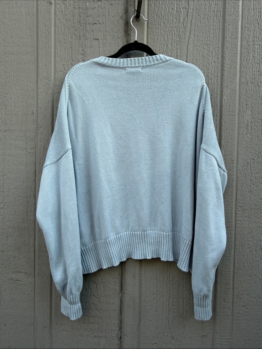 Quince 100% Organic Cotton Boyfriend Light Blue Crewneck Sweater Size: L - Picture 5 of 7